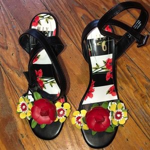 High heel flower sandals